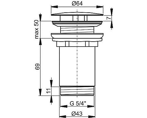 Донный клапан Ravak X01762 Черный матовый