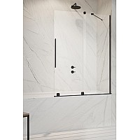 Шторка для ванны Furo PND II Black 538x150 прозрачное 8 мм левая 1/2 10109538-54-01L