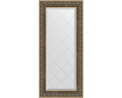 Зеркало Evoform Exclusive-G 129х59 BY 4078 с гравировкой в багетной раме - Вензель серебряный 101 мм