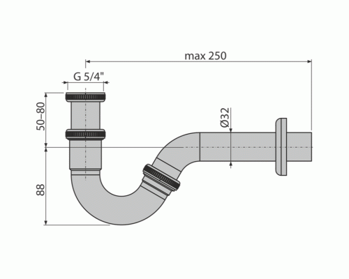 Сифон для биде Alcaplast A45G Хром