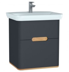 Тумба с раковиной Vitra Sento 63 60834 подвесная Антрацит матовый