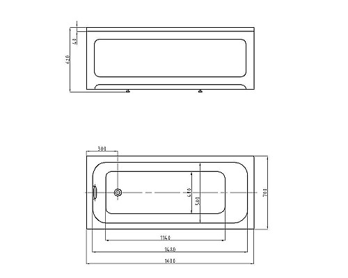 Акриловая ванна Aquatek Eco-friendly Мия 160x70 MIY160-0000001