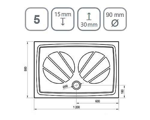 Душевой поддон из искусственного камня Ravak Gigant Pro 120x80 XA03G401010BM