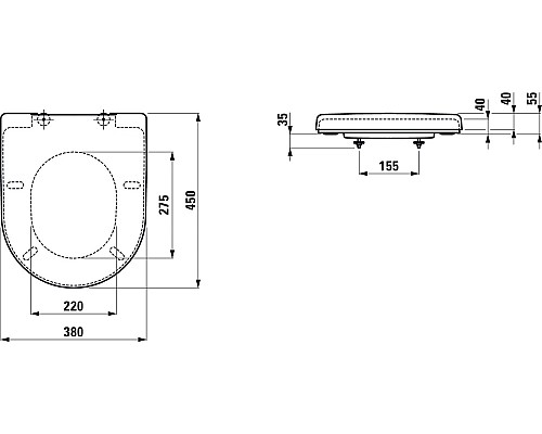 Крышка-сиденье Laufen Pro 8.9695.0.300.000.1 петли хром