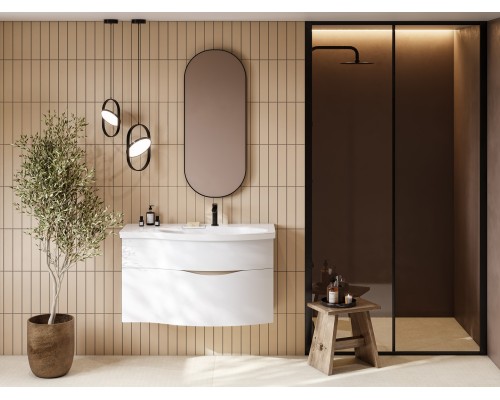 Зеркало Kerama Marazzi CONO овальное 42, черное матовое
