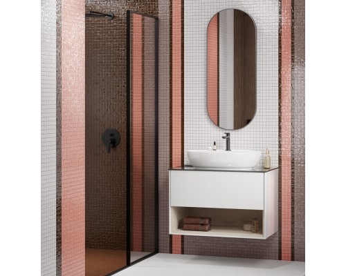 Зеркало Kerama Marazzi CONO овальное 42, черное матовое