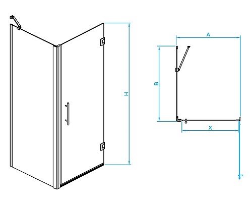 Душевой уголок RGW Passage PA-36B 90x80 41083698-014 профиль Черный стекло прозрачное