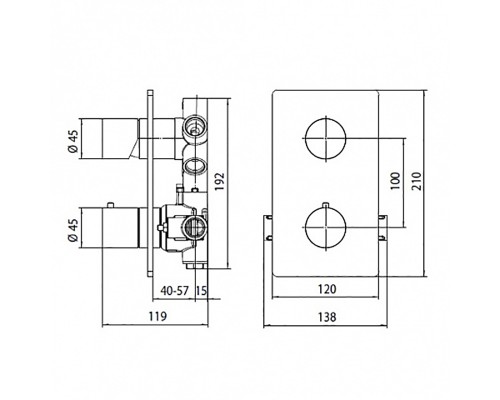Смеситель для душа Bossini Oki Z00002.030 с термостатом Хром