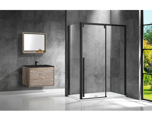 Душевой уголок Vincea Lugano 140х80 VSR-1L8014CLB-1 профиль Черный стекло прозрачное