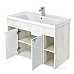Тумба под раковину Флай 100 белый, дуб крафт Aquaton 1A237501FAX10