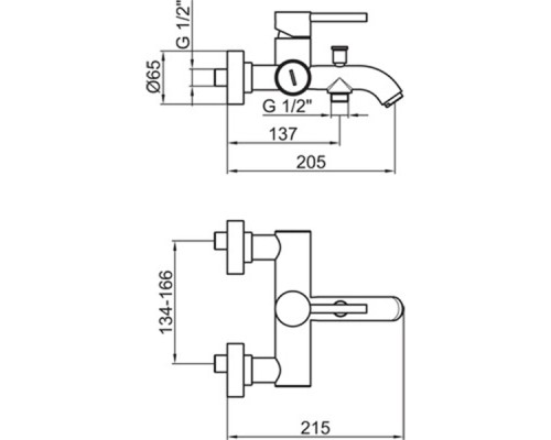 Смеситель для ванны Webert Elio EL850101560, черный