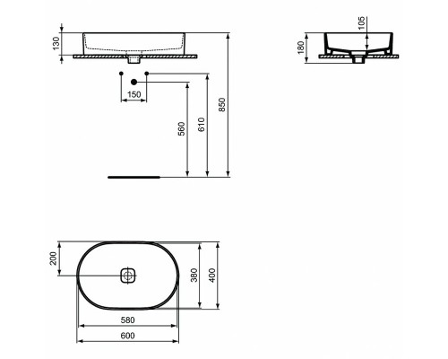 Раковина-чаша Ideal Standard Strada II Oval Vessel 60 T298101 Euro White