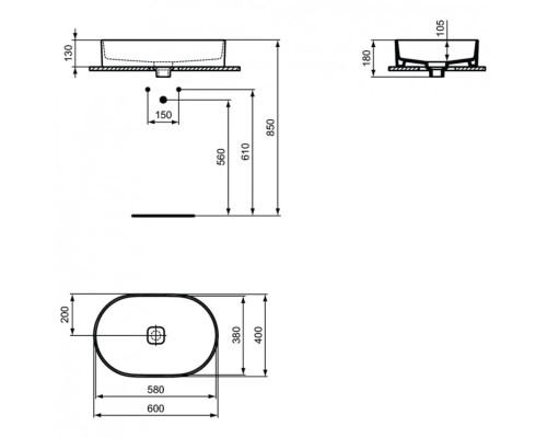 Раковина-чаша Ideal Standard Strada II Oval Vessel 60 T298101 Euro White