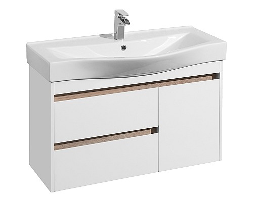 Тумба под раковину Aquaton Нортон 100 1A249001NT010 подвесная Белая глянцевая