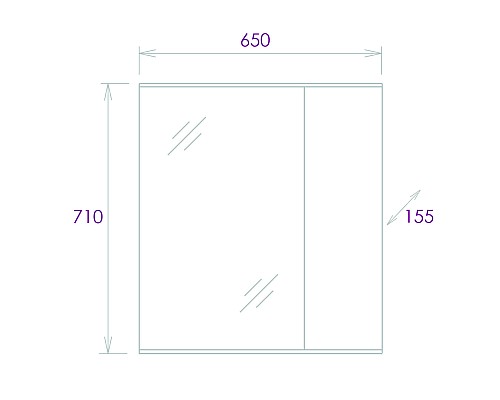 Зеркало со шкафом Onika Марбл 65.00 У 206545 Мрамор Камень бетонный