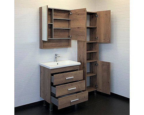 Тумба с раковиной Comforty Никосия 70H 00-00008854 Дуб темный