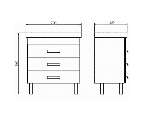 Тумба с раковиной Comforty Никосия 70H 00-00008854 Дуб темный