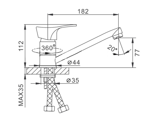 Смеситель для кухни Frap H14 F4514-B Хром