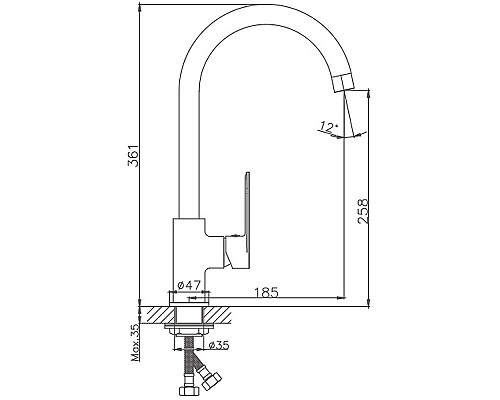 Смеситель для кухни Haiba HB70590-7 Черный