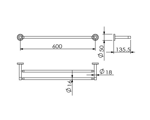 Полотенцедержатель 2-ой LANGBERGER 11002A