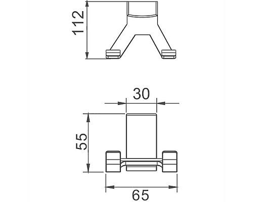 Двойной крючок Haiba HB8805-2 Хром