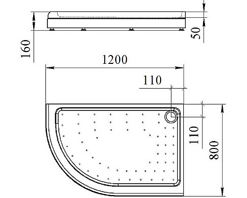 Акриловый поддон для душа Radomir 120x80x16 R 1-11-0-2-0-008 Белый