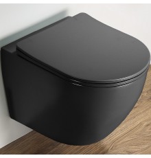 Унитаз CeramaLux 2197MDH подвесной Серый матовый с сиденьем Микролифт