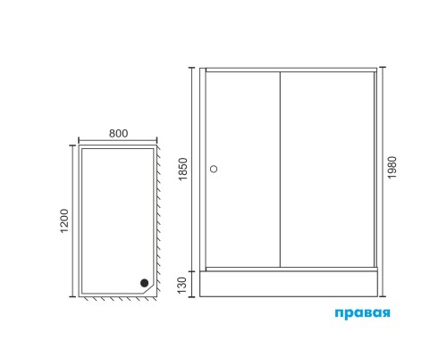 Душевой уголок Royal Bath HP 120х80 с поддоном Хром