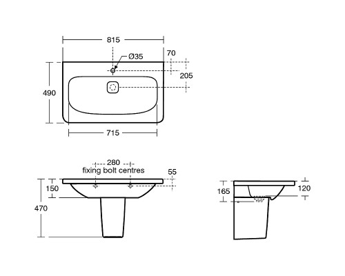 Раковина Ideal Standard Tonic II 80 K083901 Euro White