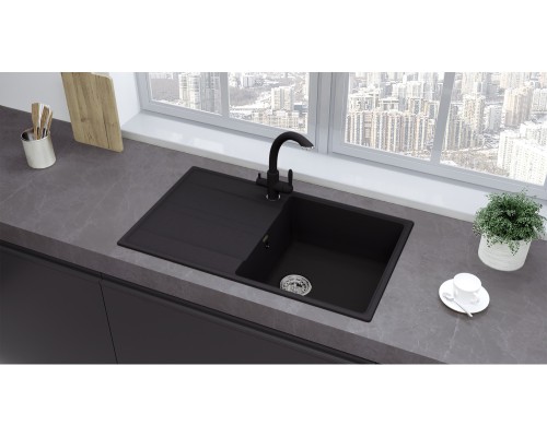 Кухонная мойка Ulgran Quartz Prima 850-07 уголь
