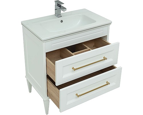 Тумба под раковину Aquanet Бостон М 80 243782 Белая матовая