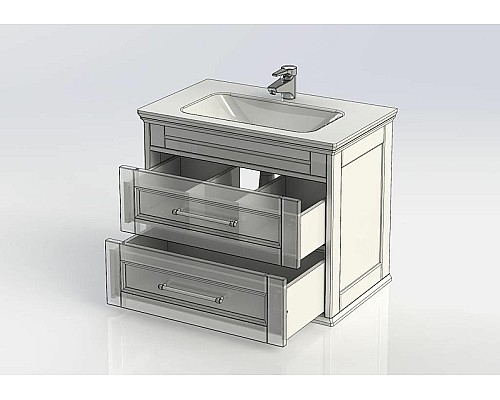 Тумба под раковину Aquanet Бостон М 80 243782 Белая матовая