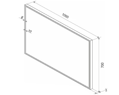 Зеркало Sintesi Armadio 100 SIN-SPEC-ARMADIO-black-100 с подсветкой Черное с сенсорным выключателем