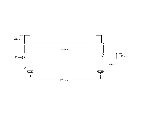 Полотенцедержатель Bemeta Organic 157104361 Хром
