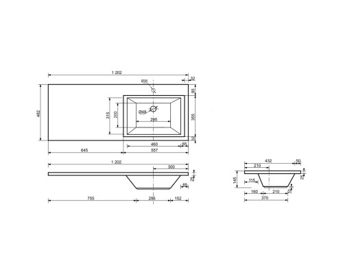 Тумба с раковиной Эстет Dallas Luxe 120 R ФР-00001920 Белая