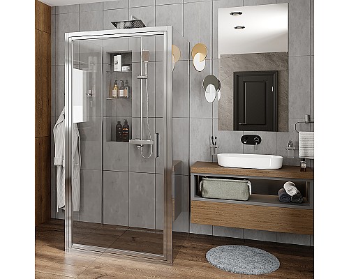 Душевой уголок WasserKRAFT Salm 90x90 27I43 профиль Хром стекло прозрачное