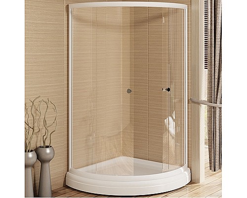 Душевой уголок Radomir 90x90 1-09-1-0-0-0010 профиль Белый стекло прозрачное