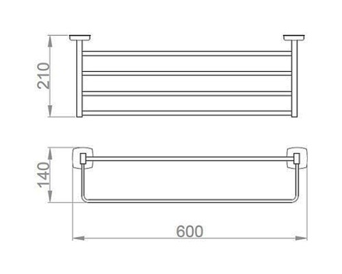 Полка для полотенец Nofer Classic 09036.B Нержавеющая сталь глянцевая