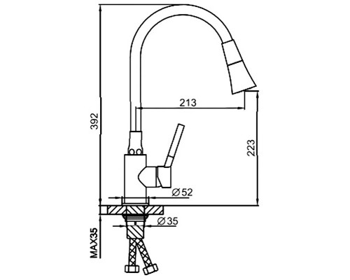Смеситель для кухни Frap F4044 Хром Черный