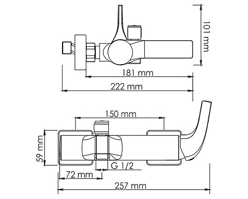 Смеситель для ванны WasserKRAFT Sauer 7101 Золото