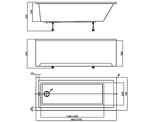 Акриловая ванна Aquatek Eco-friendly София 150x70 SOF150-0000001