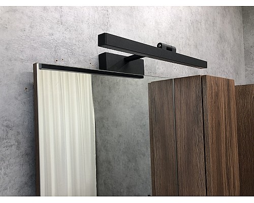 Зеркало со шкафом Comforty Штутгарт 75 00004151037 Дуб темно-коричневый Черное матовое