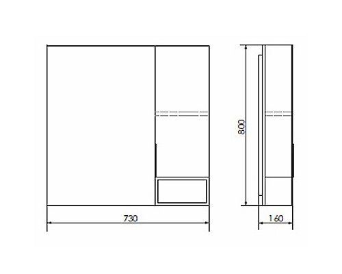 Зеркало со шкафом Comforty Штутгарт 75 00004151037 Дуб темно-коричневый Черное матовое