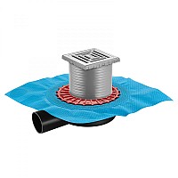 Трап BERGES ZENTRUM Uno 100х100 матовый хром выпуск D50 H65 боковой