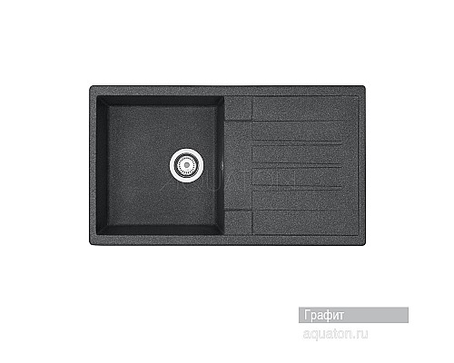 Мойка для кухни Верона прямоугольная с крылом графит Aquaton 1A710032VR210