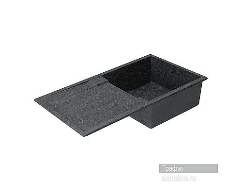 Мойка для кухни Верона прямоугольная с крылом графит Aquaton 1A710032VR210