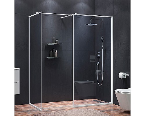 Душевая перегородка Iddis Slide 80 SLI8WS8i23 профиль Белый матовый стекло прозрачное