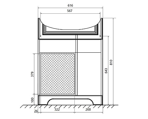 Тумба под раковину 1MarKa Прованс New 65Н У94488 Белый глянец