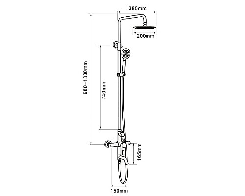 Душевая система Melana F1003P Нержавеющая сталь