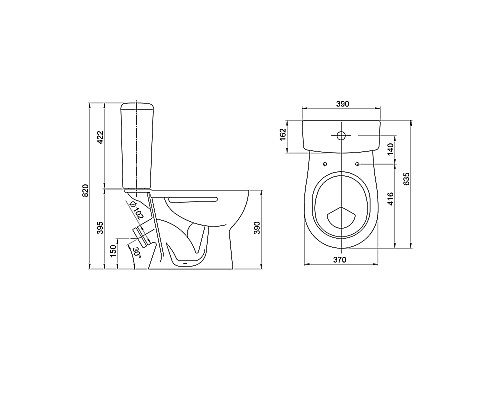 Унитаз компакт Santeri Орион 1.P403.8.S00.00B.F комфорт с бачком и сиденьем